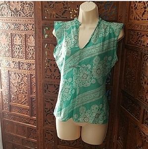 🔵Blue Plate flower hippie shirt India small